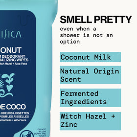 Pacifica wipe in hand delivering quick on-the-go underarm refresh