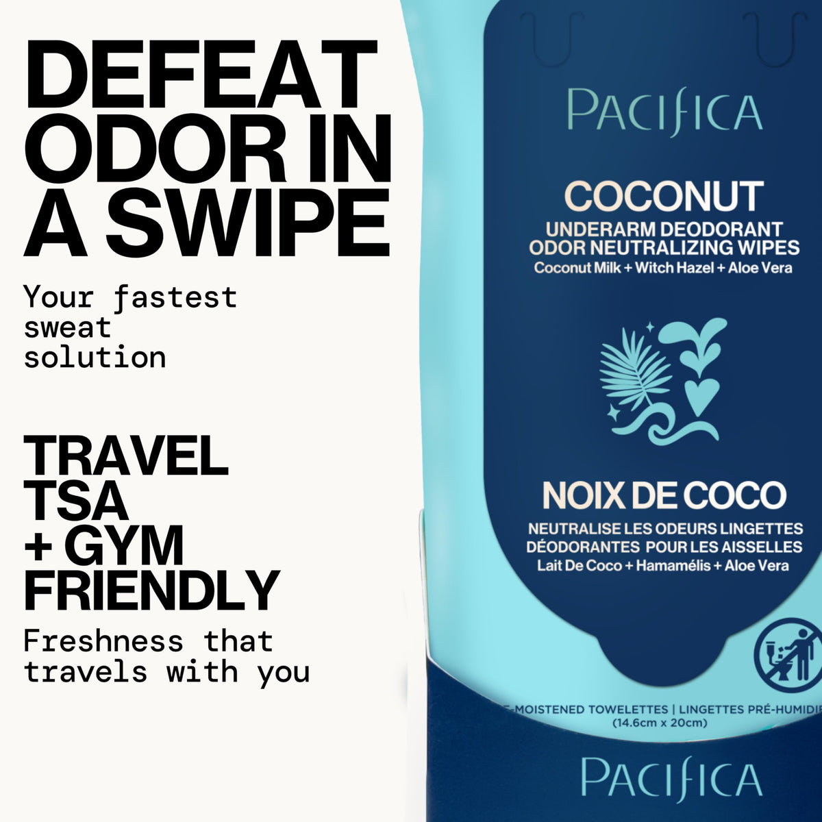 Pacifica close-up of organic cotton wipe texture offering gentle cleansing