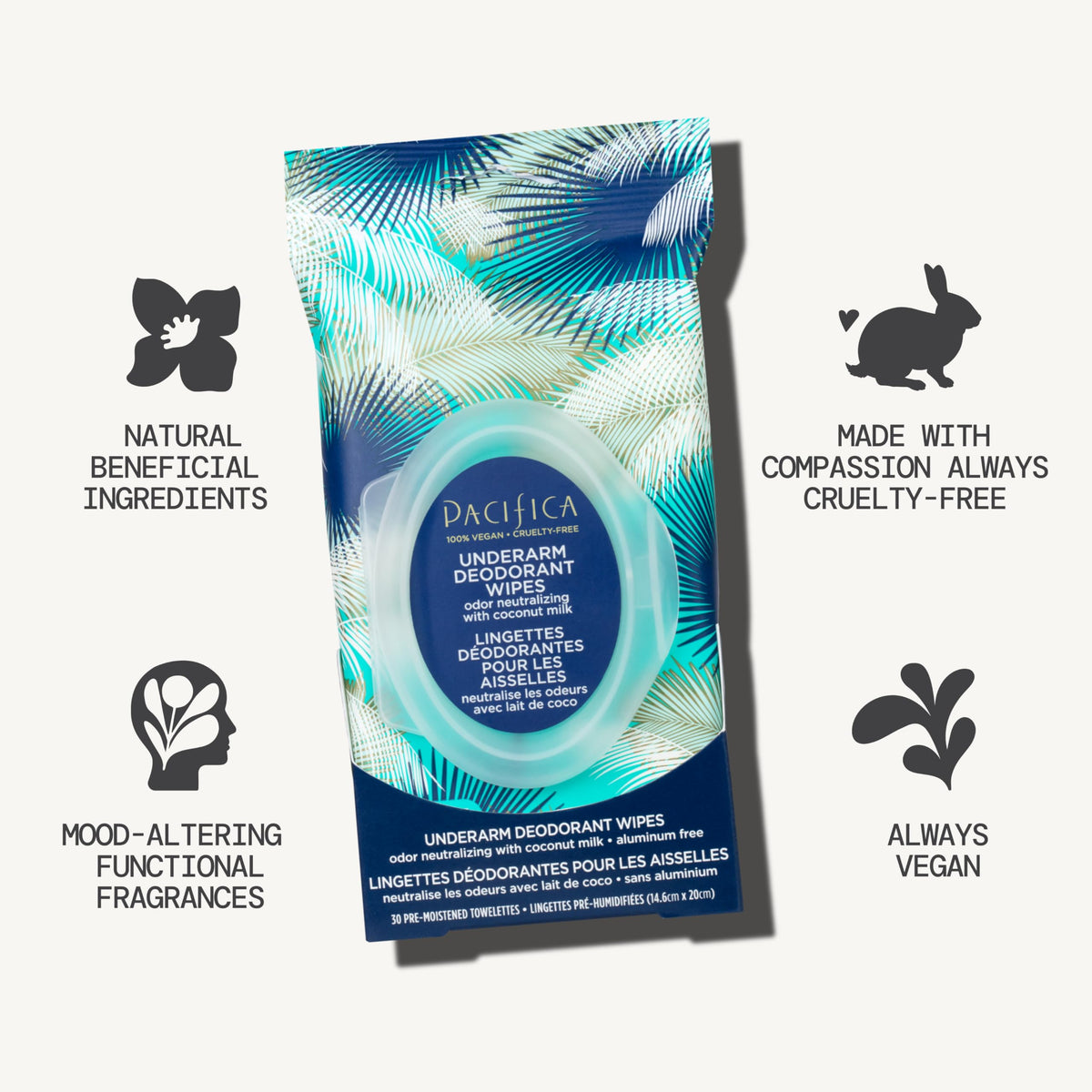 Pacifica wipes inside gym bag for post-workout refresh