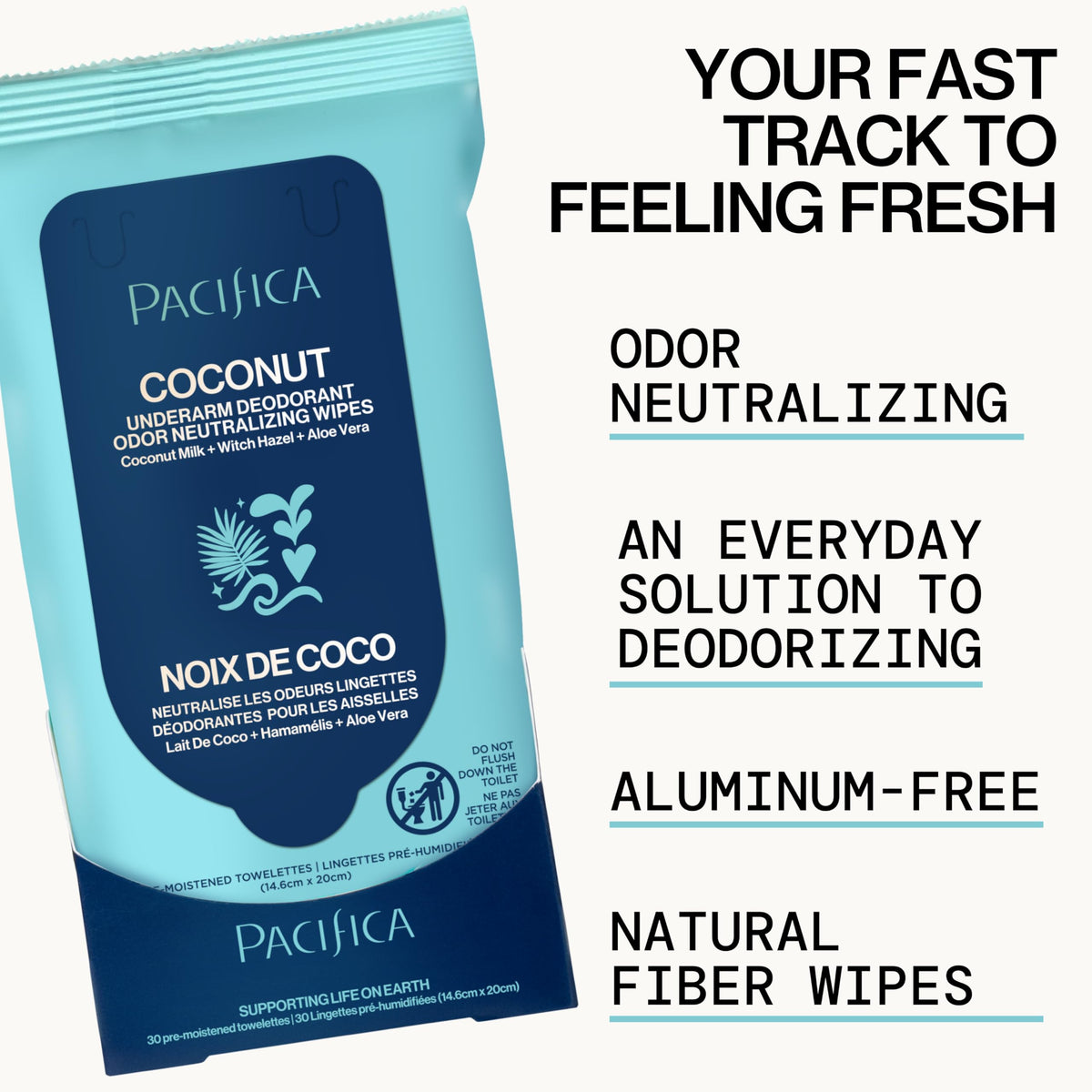 Pacifica open resealable pouch preserving wipe moisture and convenience