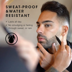 Pacinos applied to beard in use, fills gaps for fuller appearance