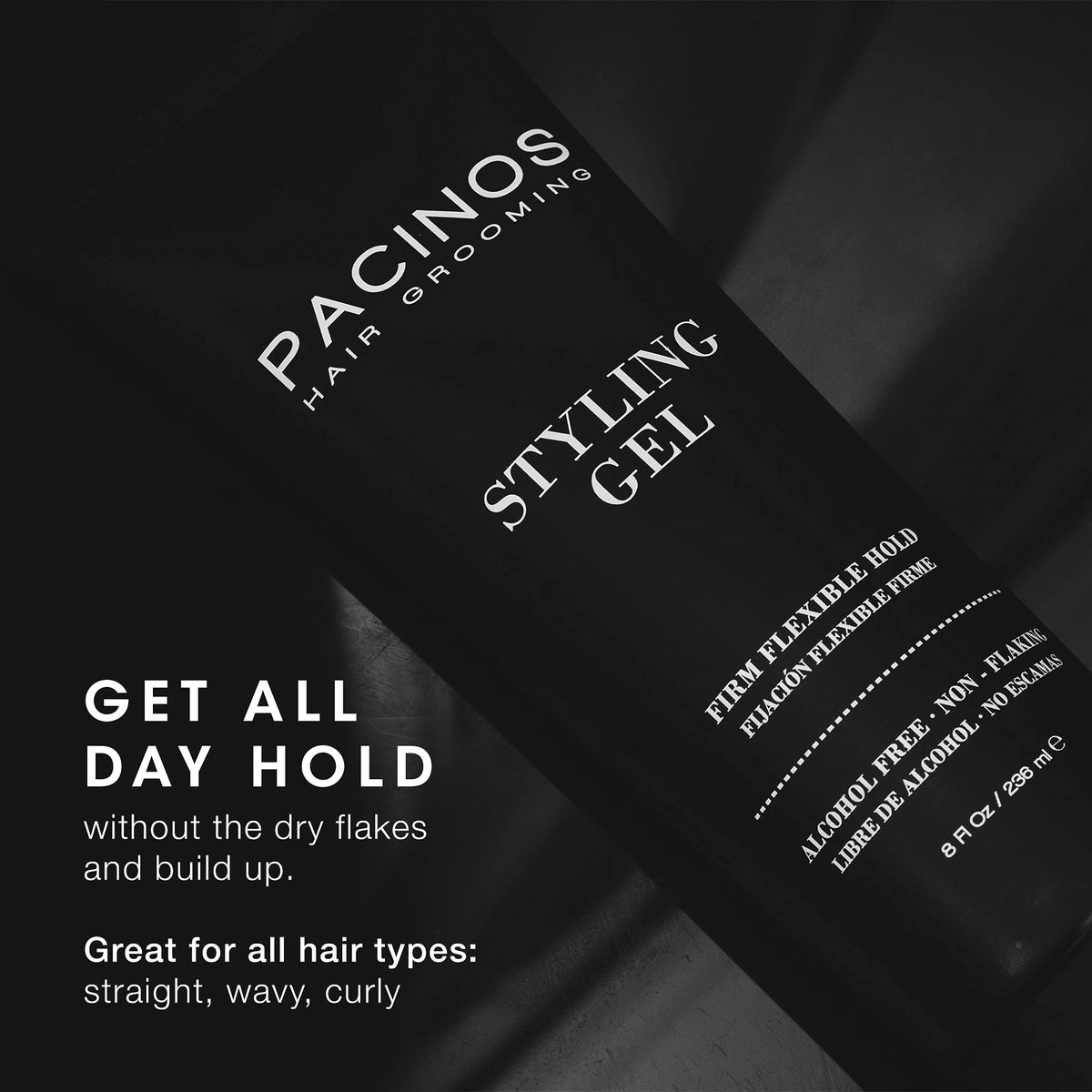 Pacinos gel dispensed in hands demonstrating smooth spread and control
