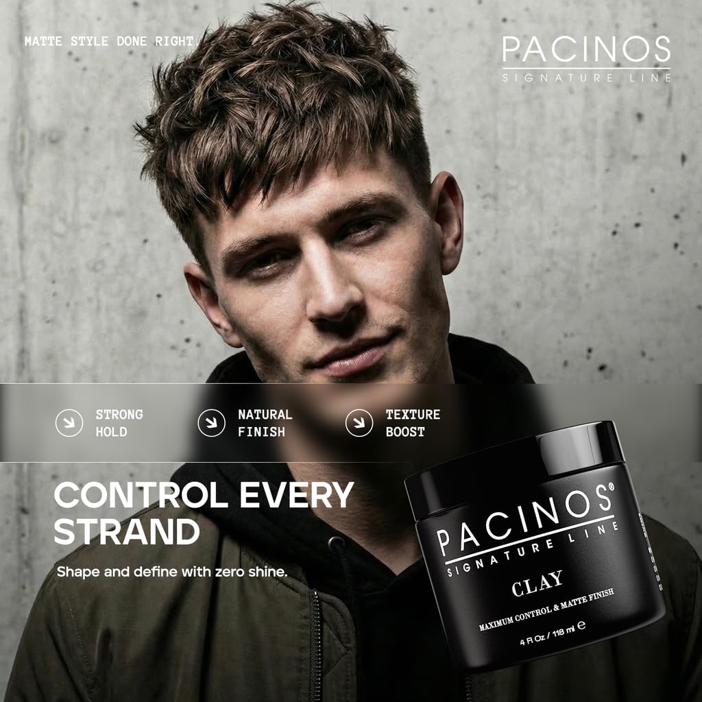 Pacinos styled men's hair demonstrating matte finish and texture