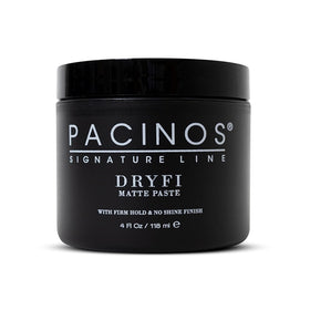 Pacinos front packaging showing matte paste and clear product benefit