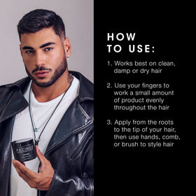 Pacinos applied to short haircut showing medium hold and natural shine
