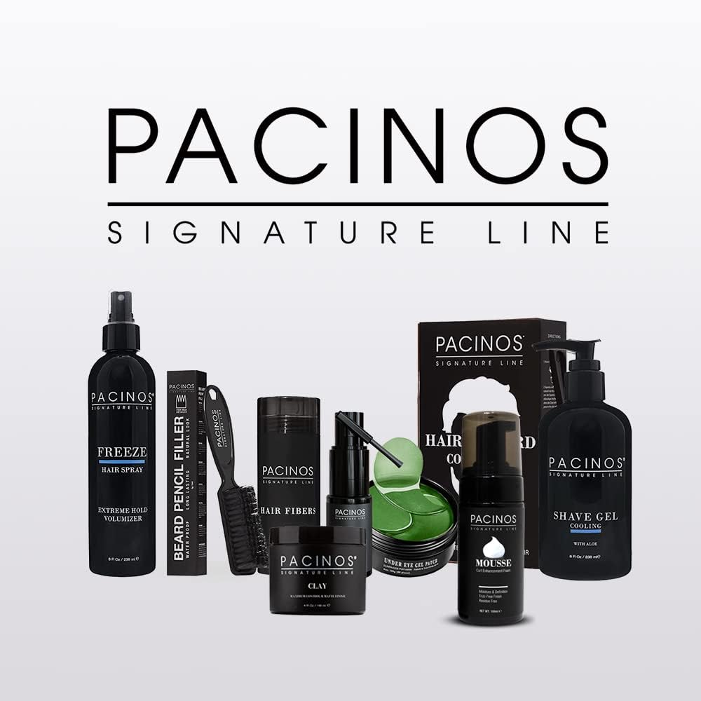 Pacinos on bathroom counter in styling scene suggesting daily routine ease