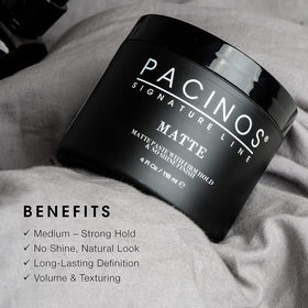 Pacinos applying paste to towel-dried hair for workable styling benefit