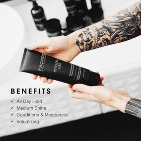 Pacinos open cap revealing clear gel texture for easy application benefit