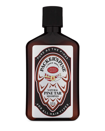 Packer's Pine front bottle view showing clean packaging and woodsy scent benefit