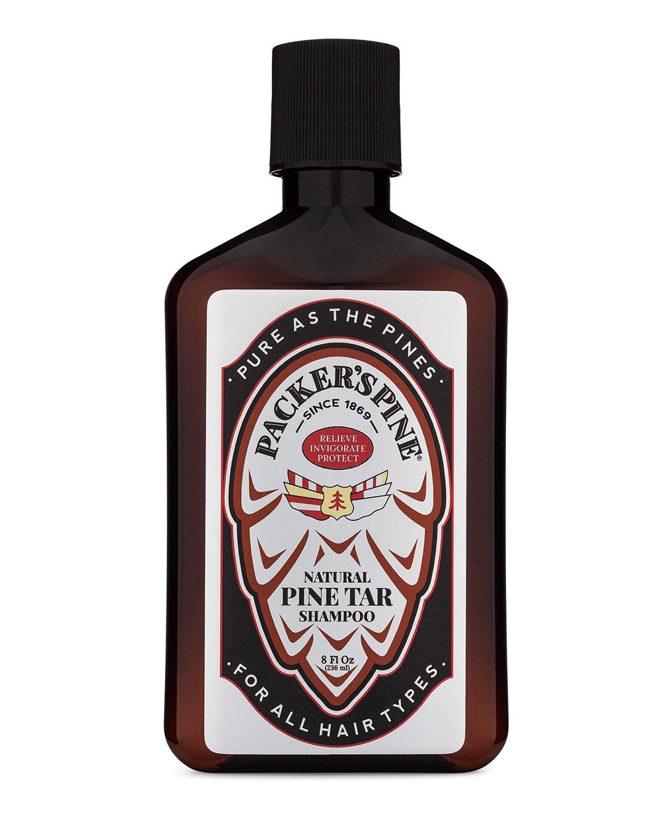 Packer's Pine front bottle view showing clean packaging and woodsy scent benefit