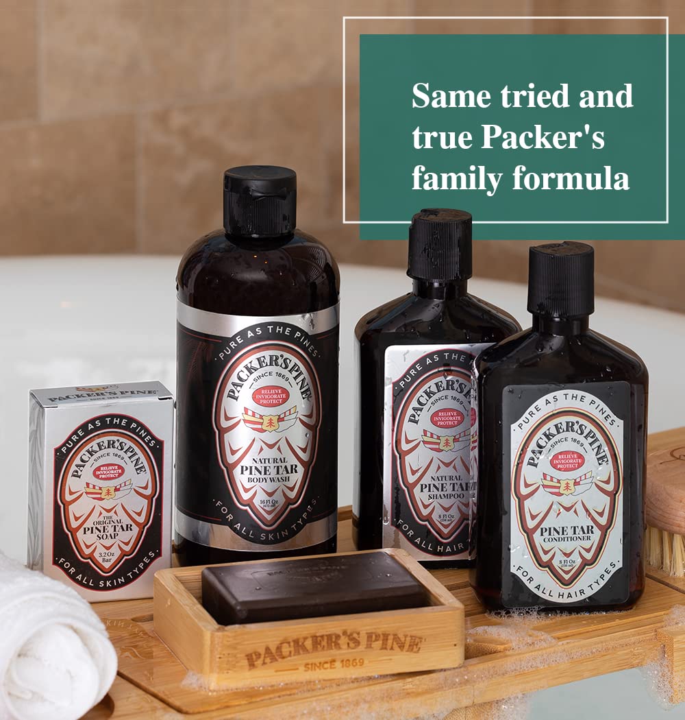 Lifestyle scene with Packer's Pine and natural elements showing refreshing pine aroma