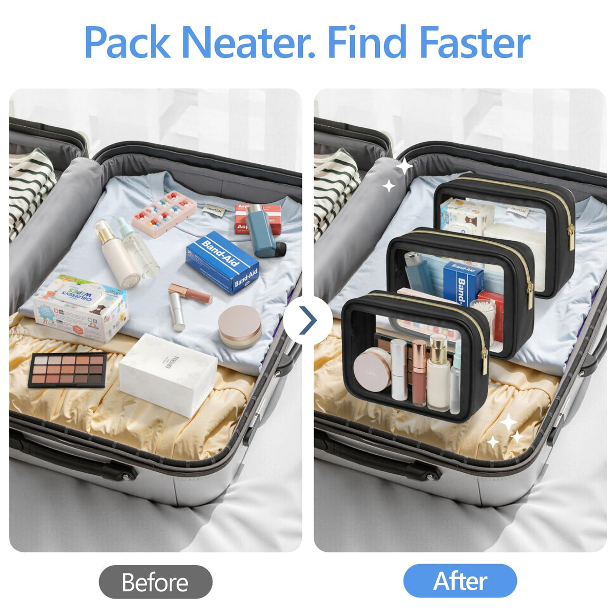 PACKISM bag next to hand to illustrate medium quart-size scale
