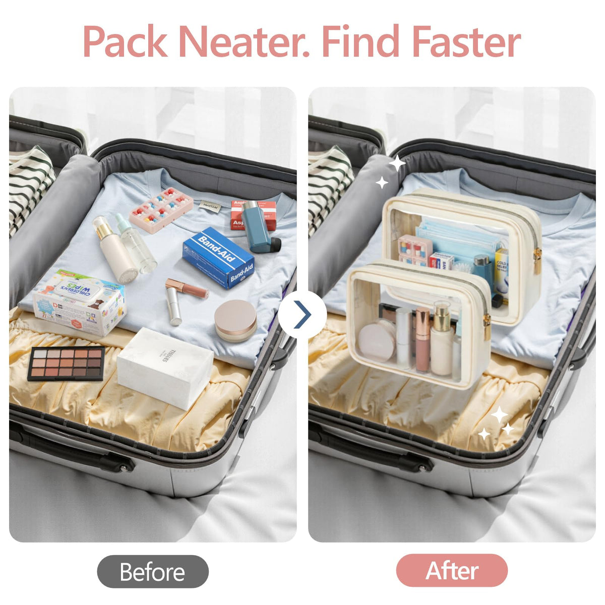 PACKISM deodorizer packet next to bags reducing new-product odors effectively