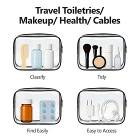 PACKISM filled with travel bottles to show true quart-size capacity