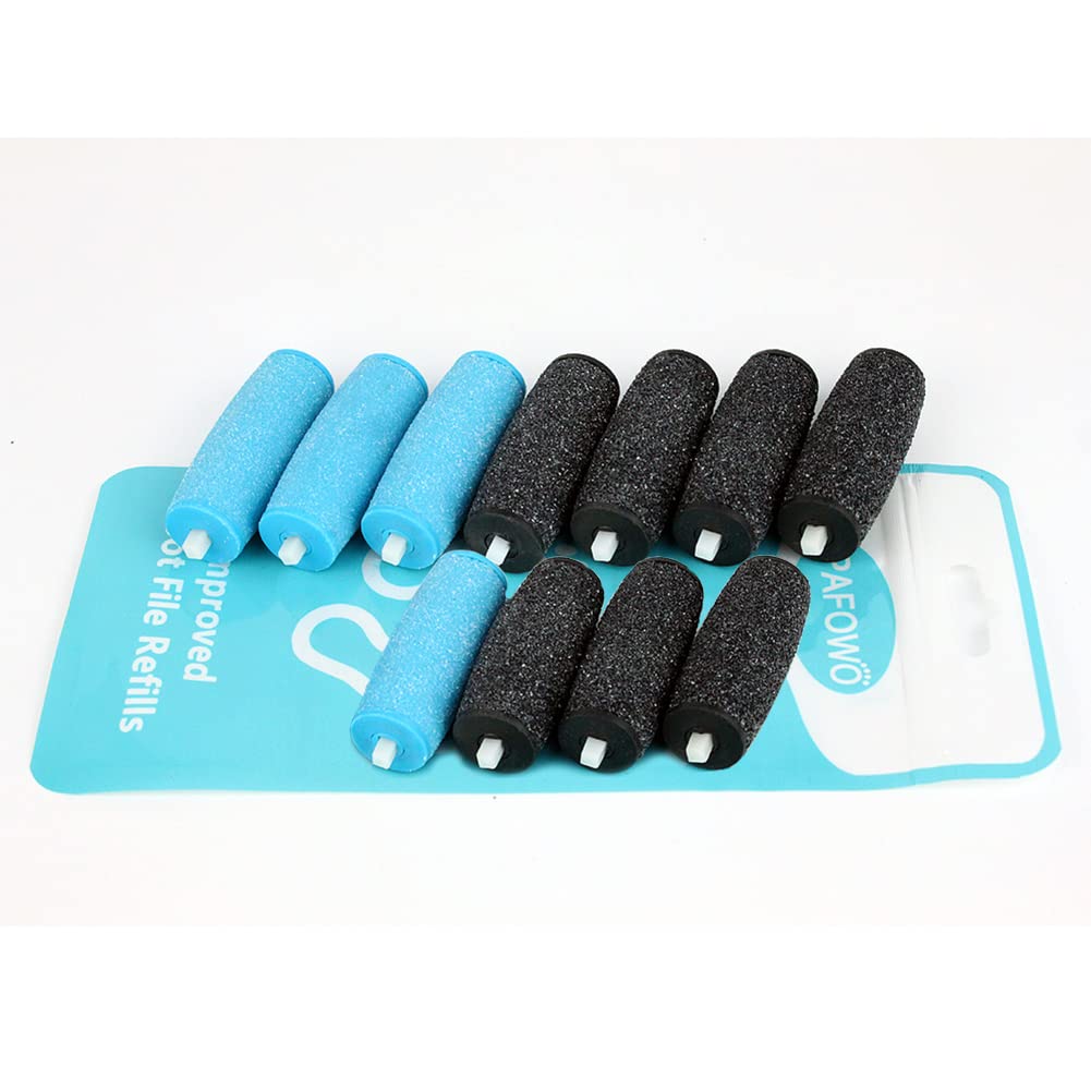 PAFOWO pack contents laid out showing seven extra-coarse and four regular-coarse refills