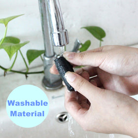 PAFOWO roller next to a hand for scale showing compact size and practical portability