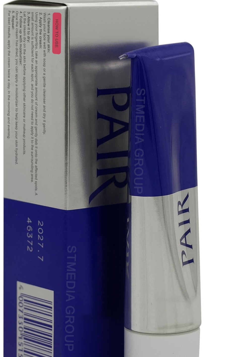 Generic Pair Acne Cream front tube shows packaging and clear spot treatment benefit