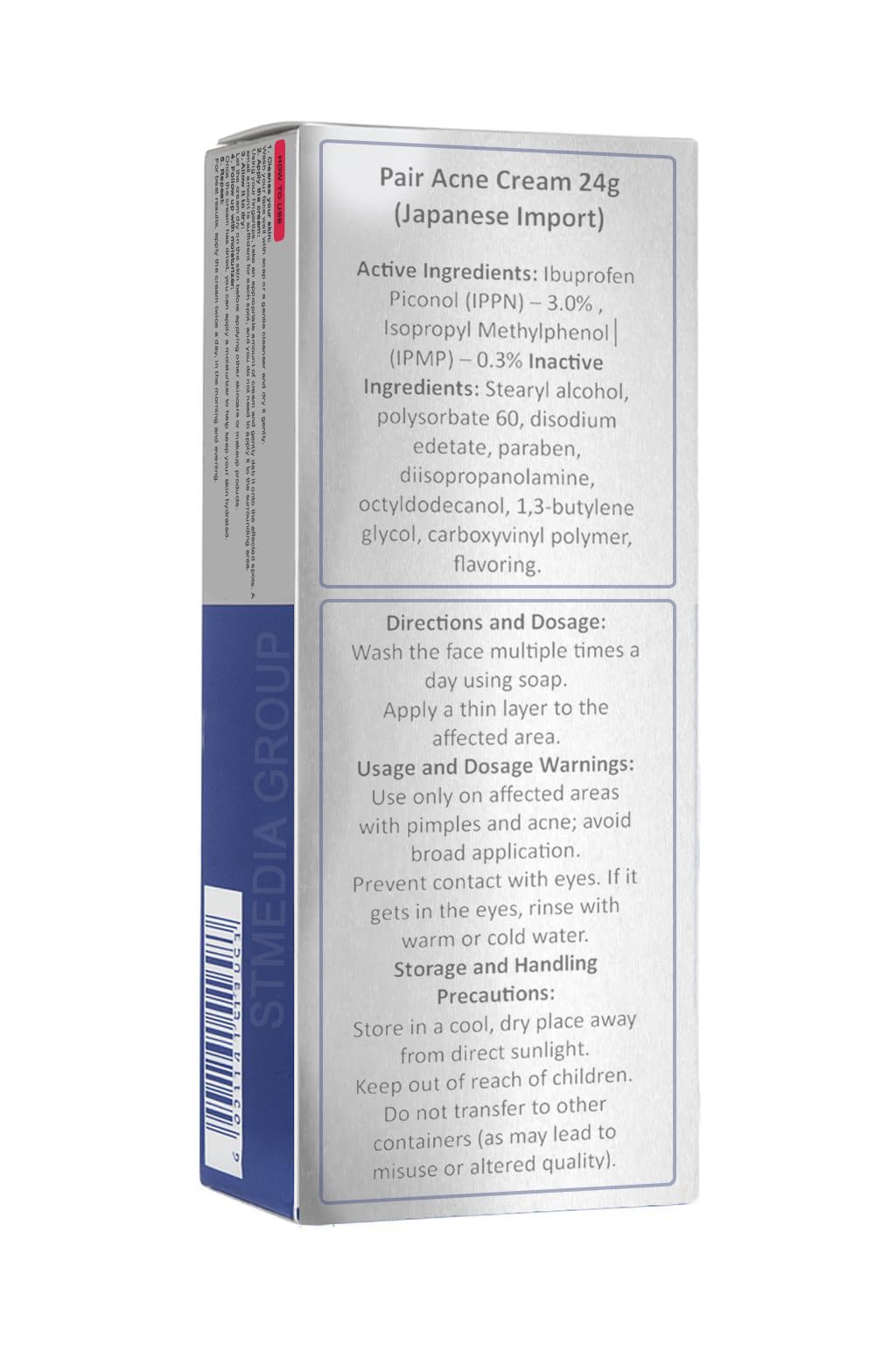 Generic Pair Acne Cream in use on cheek illustrates discreet spot treatment benefit