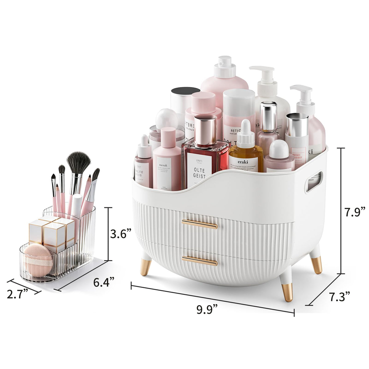 Pajiriona open drawer with palettes and lipsticks for organized storage