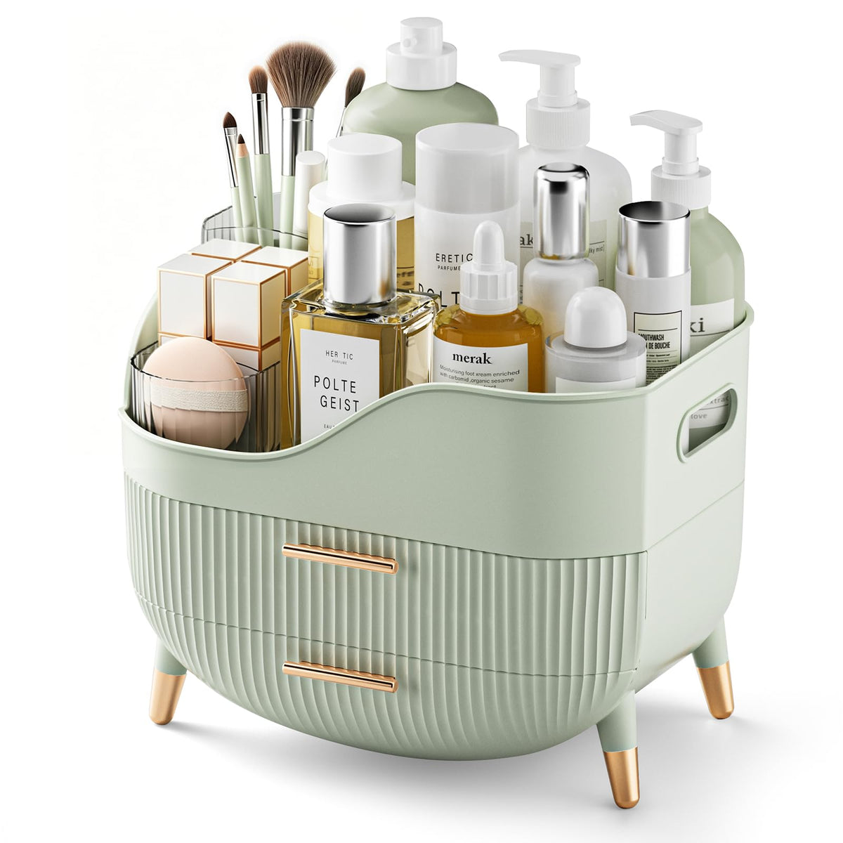 Pajiriona front view showing drawers and top compartment for neat storage