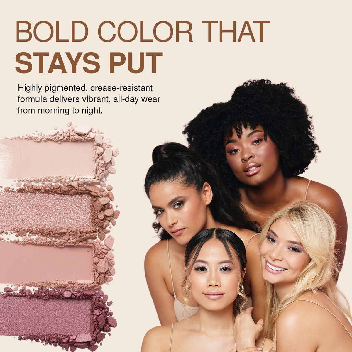 Palladio Ballerina daytime eye look demonstrating soft blended mattes and subtle sheen