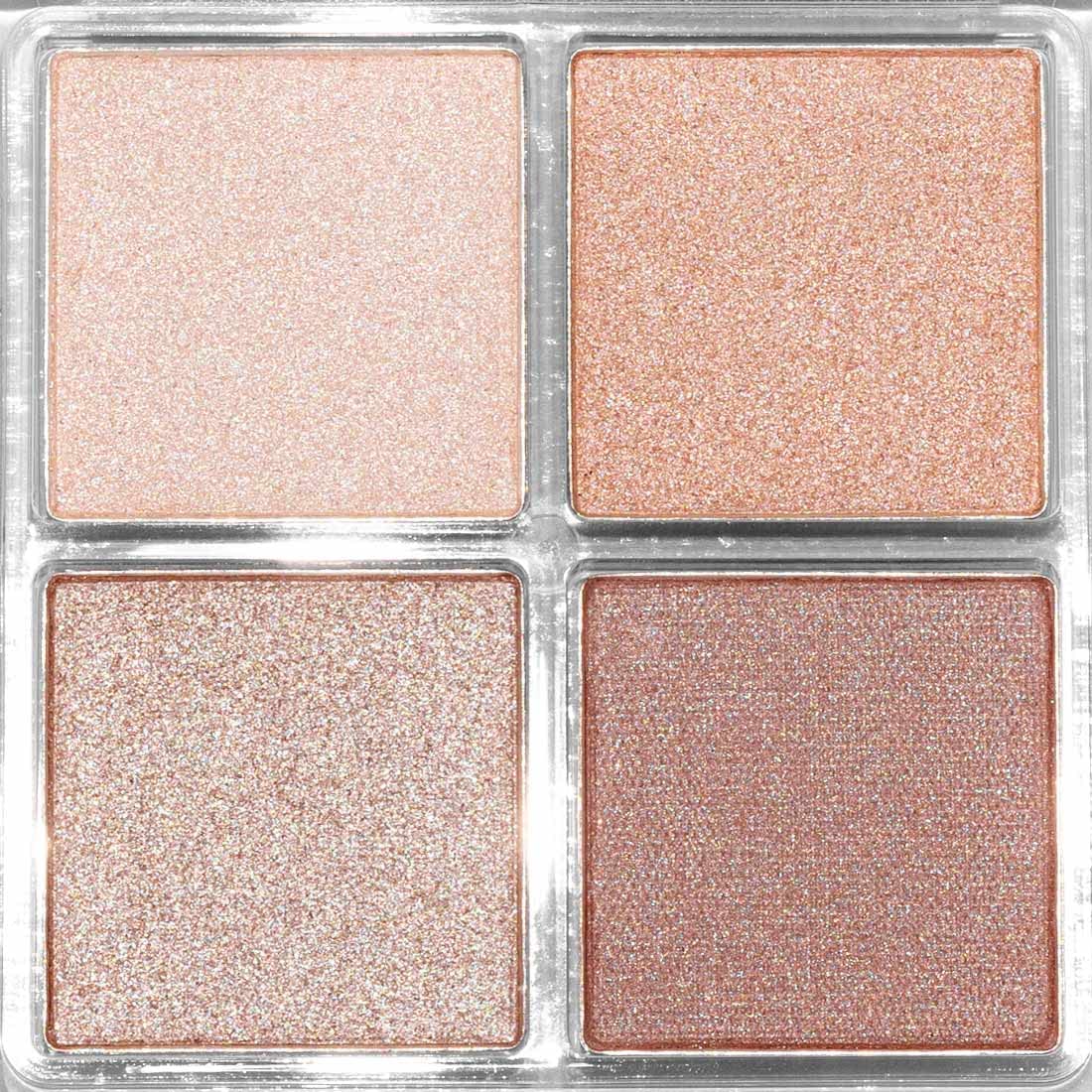 Palladio Ballerina close-up of pans highlighting matte and shimmer finishes for blendability