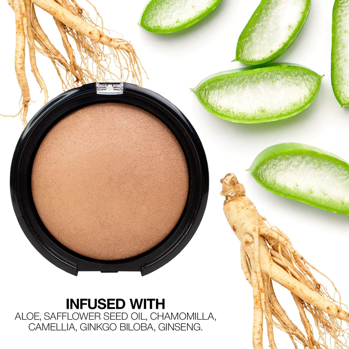 Palladio bronzer being applied with brush demonstrating even application and blending