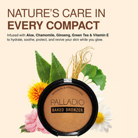 Palladio compact held in hand showing size and portable benefit for touch-ups