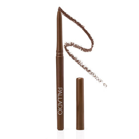 Palladio Brownie front packaging showing eyeliner and label, convenient twist-up design