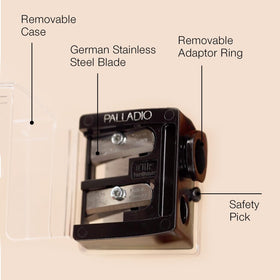 Palladio with cover on containing shavings to keep bags and counters clean