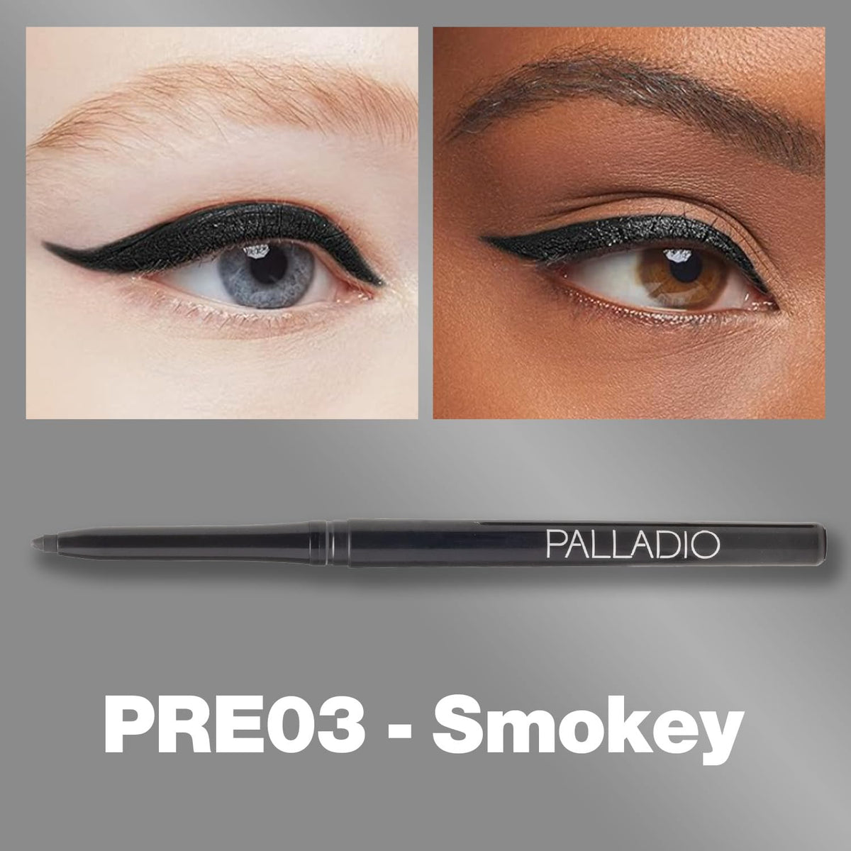Palladio eyeliner tip close-up highlighting precise, creamy point