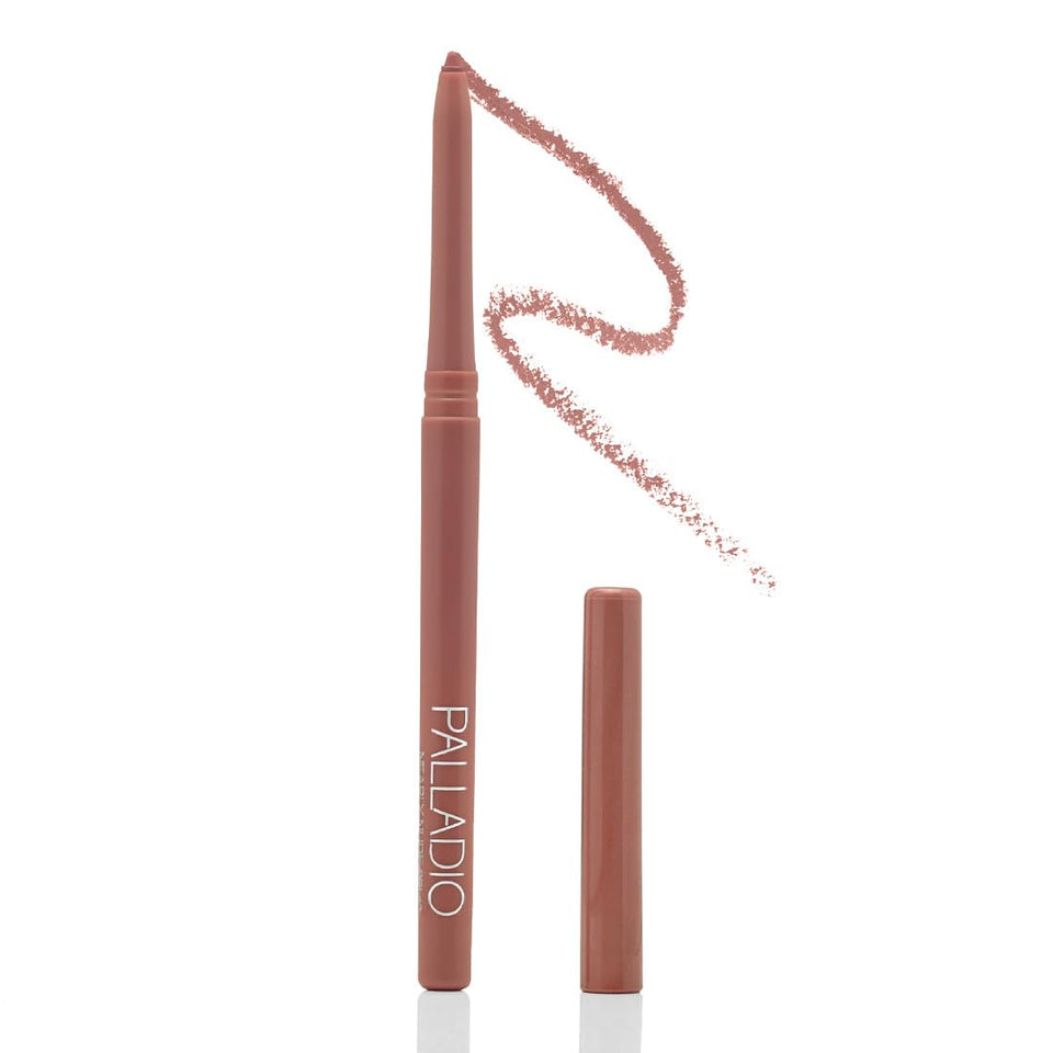 Palladio front packaging showing Nearly Nude shade and slim design for precision