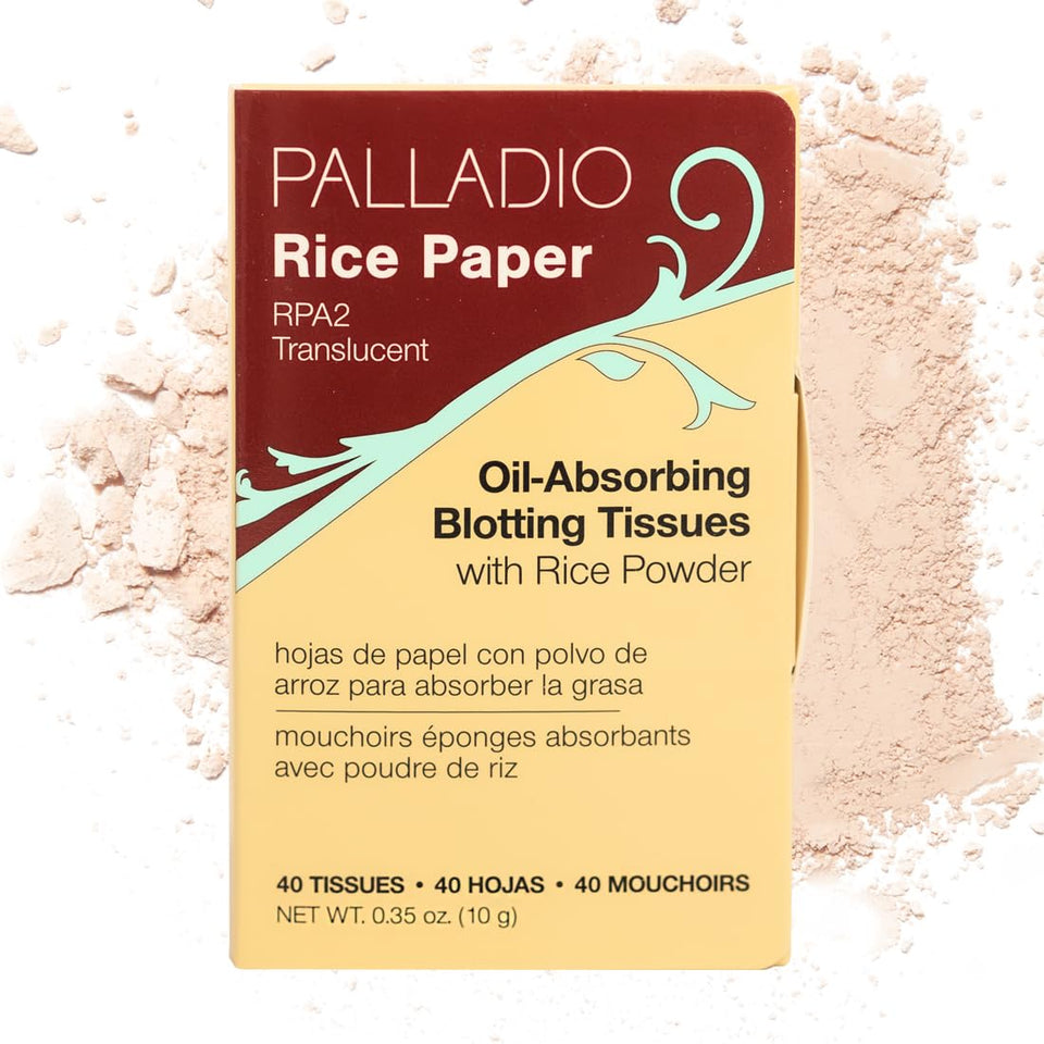 Palladio front packaging showing compact rice paper pack and branding benefits