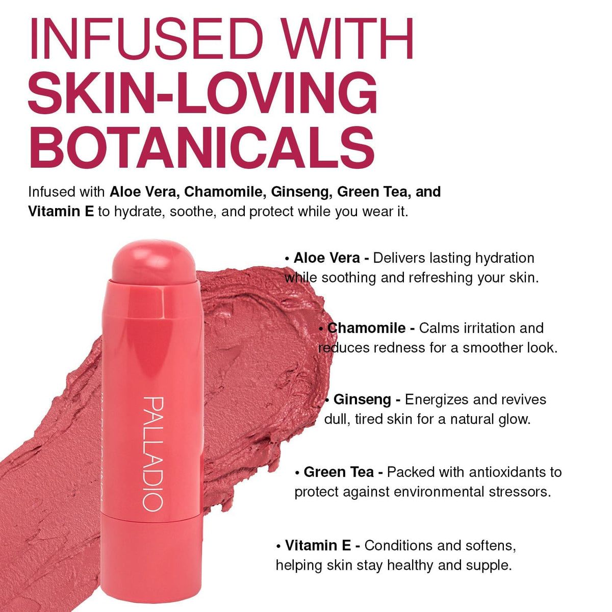 Palladio I'm Blushing swatch on arm demonstrating buildable color and natural finish