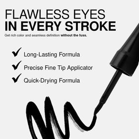 Palladio on-eye example displaying crisp liner for defined lash line