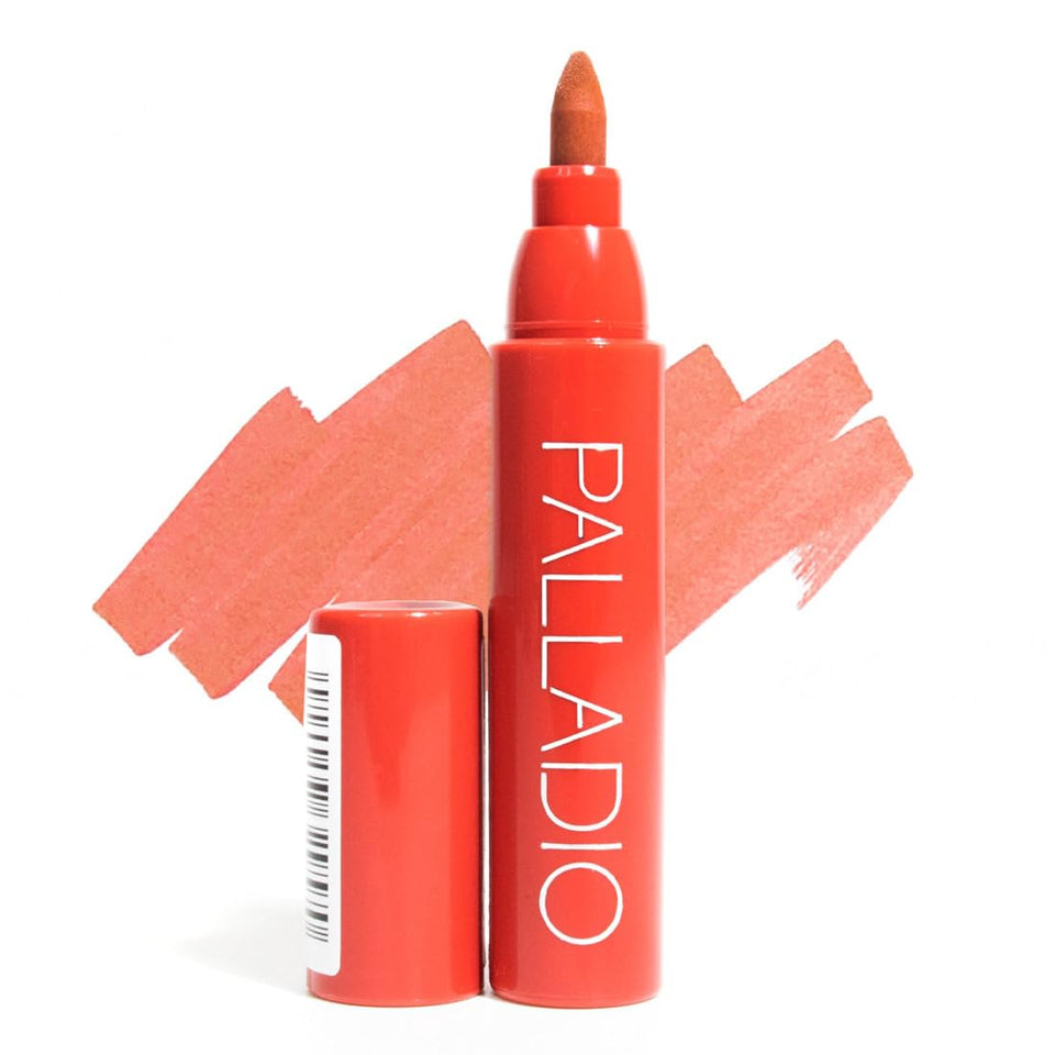 Palladio front packaging showing Rose shade and marker design benefits