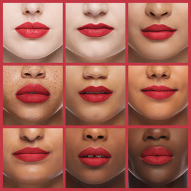 Palladio lip texture closeup demonstrating smooth hydrated matte look