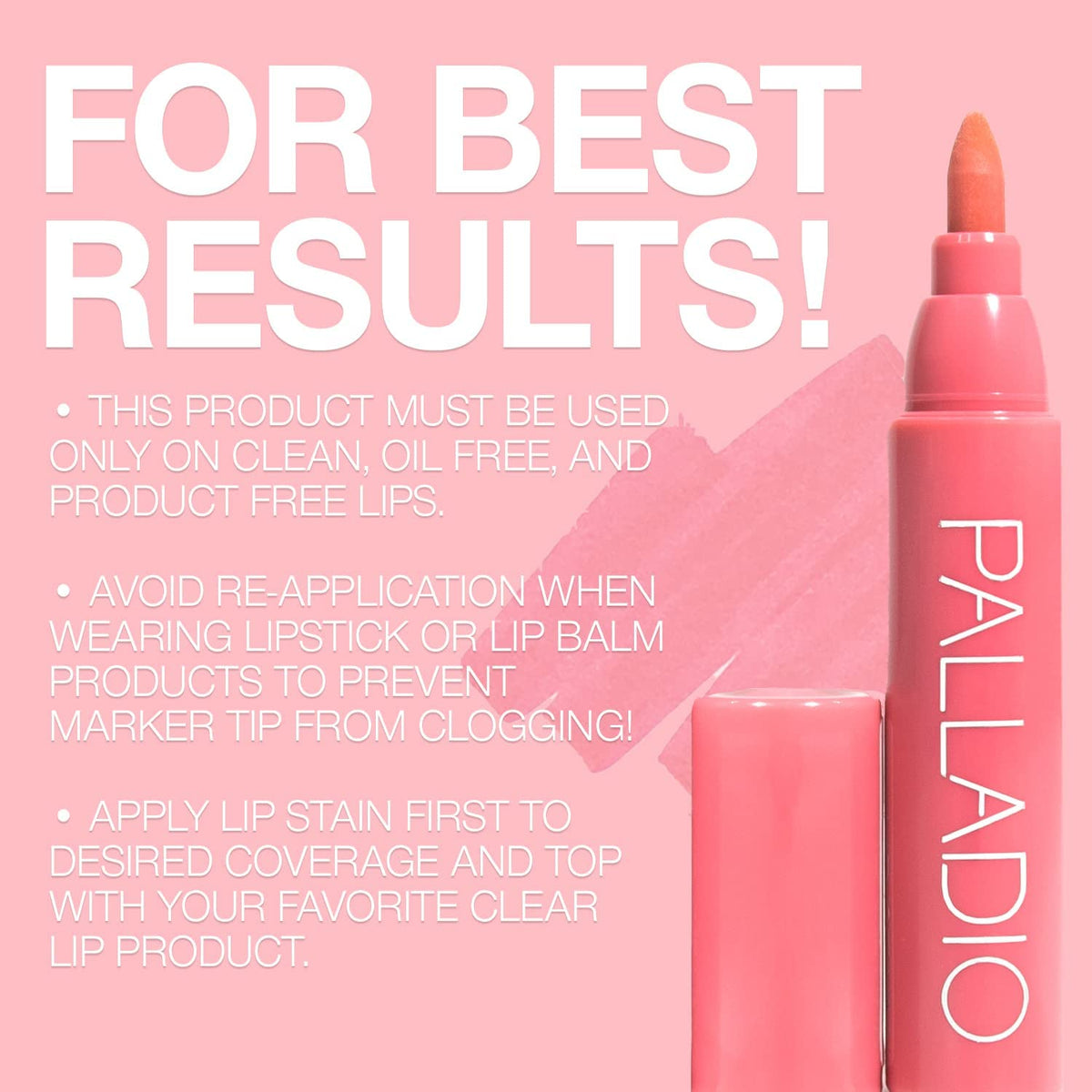Palladio packaging back label with ingredients, transparent clean-beauty benefit