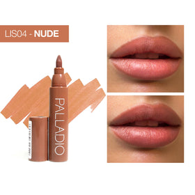 Palladio texture swatch on white, smooth matte finish with hydration