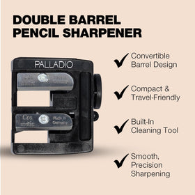 Palladio top view showing the two openings that accept small and large pencils
