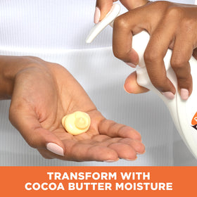 Palmer's applying lotion to hand, fast-absorbing hydration for dry hands