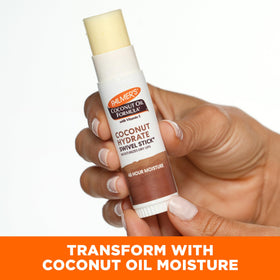 Palmer's applying balm to lips for quick hydration and softening