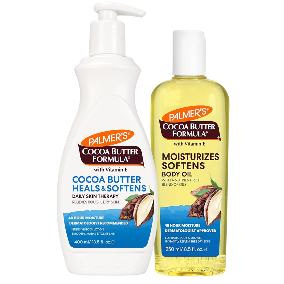 Palmer's bundle front packaging showing lotion and oil benefits