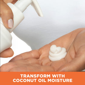 Palmer's bottle beside coconut and green coffee beans highlighting natural ingredients