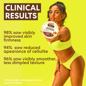 Palmer's being applied to thigh to visibly smooth skin texture