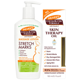 Palmer's bundle front packaging showing both lotion and oil, promotes hydration