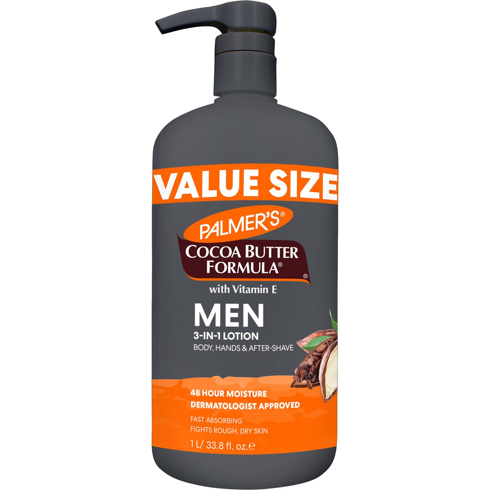 Palmer's front packaging showing bottle and hydrated skin benefit