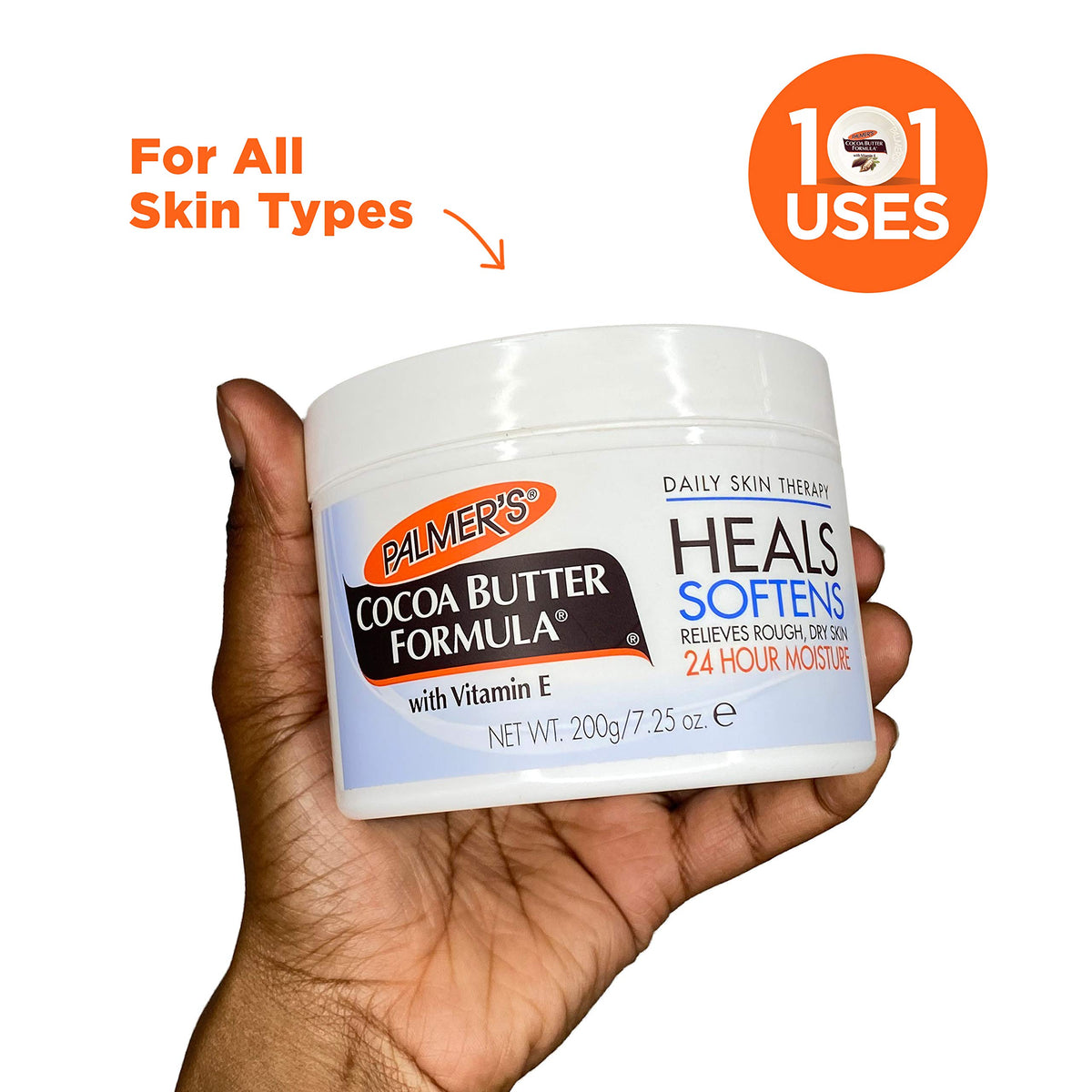Palmer's balm applied to elbow demonstrating targeted moisturizing