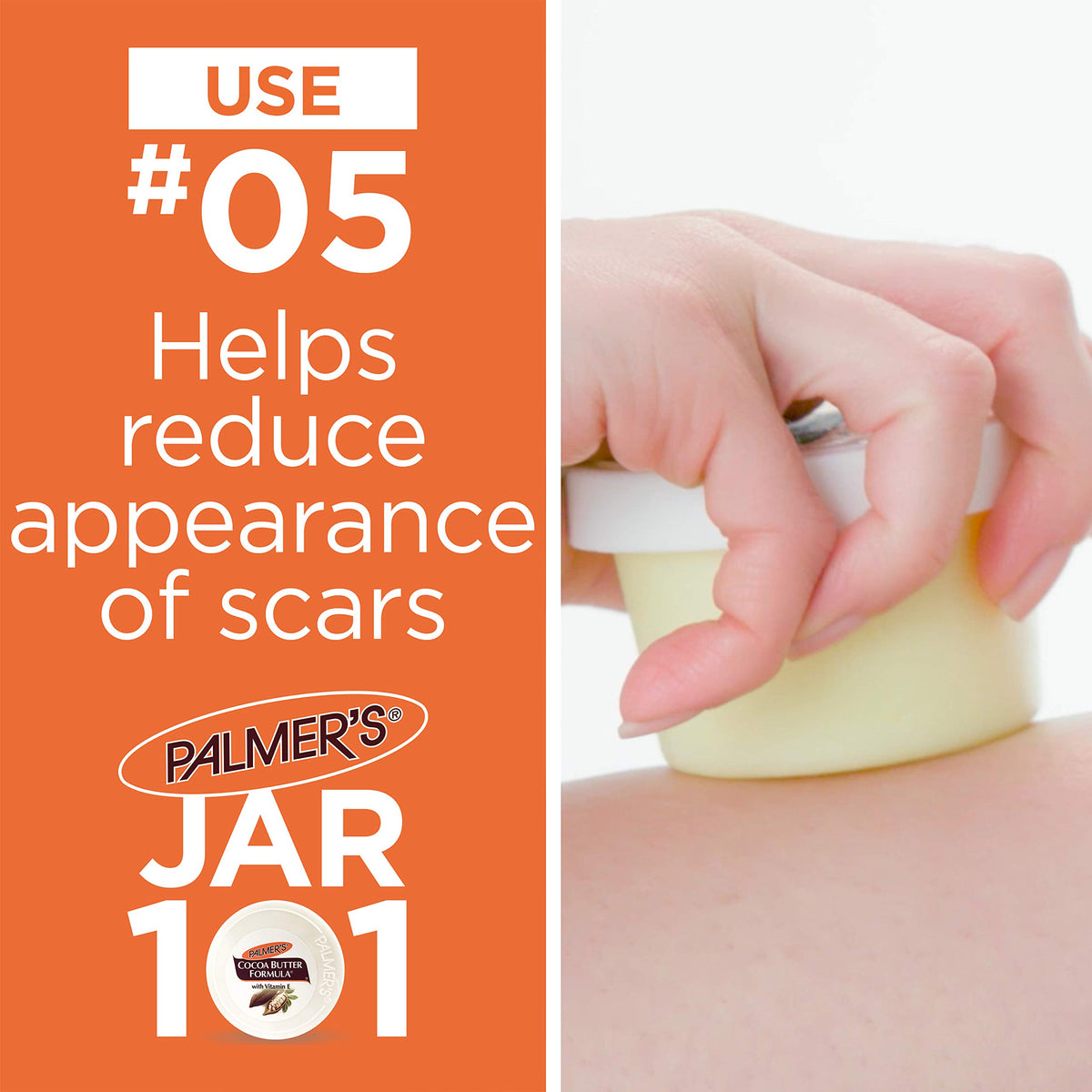Palmer's solid balm on bathroom counter for easy daily use