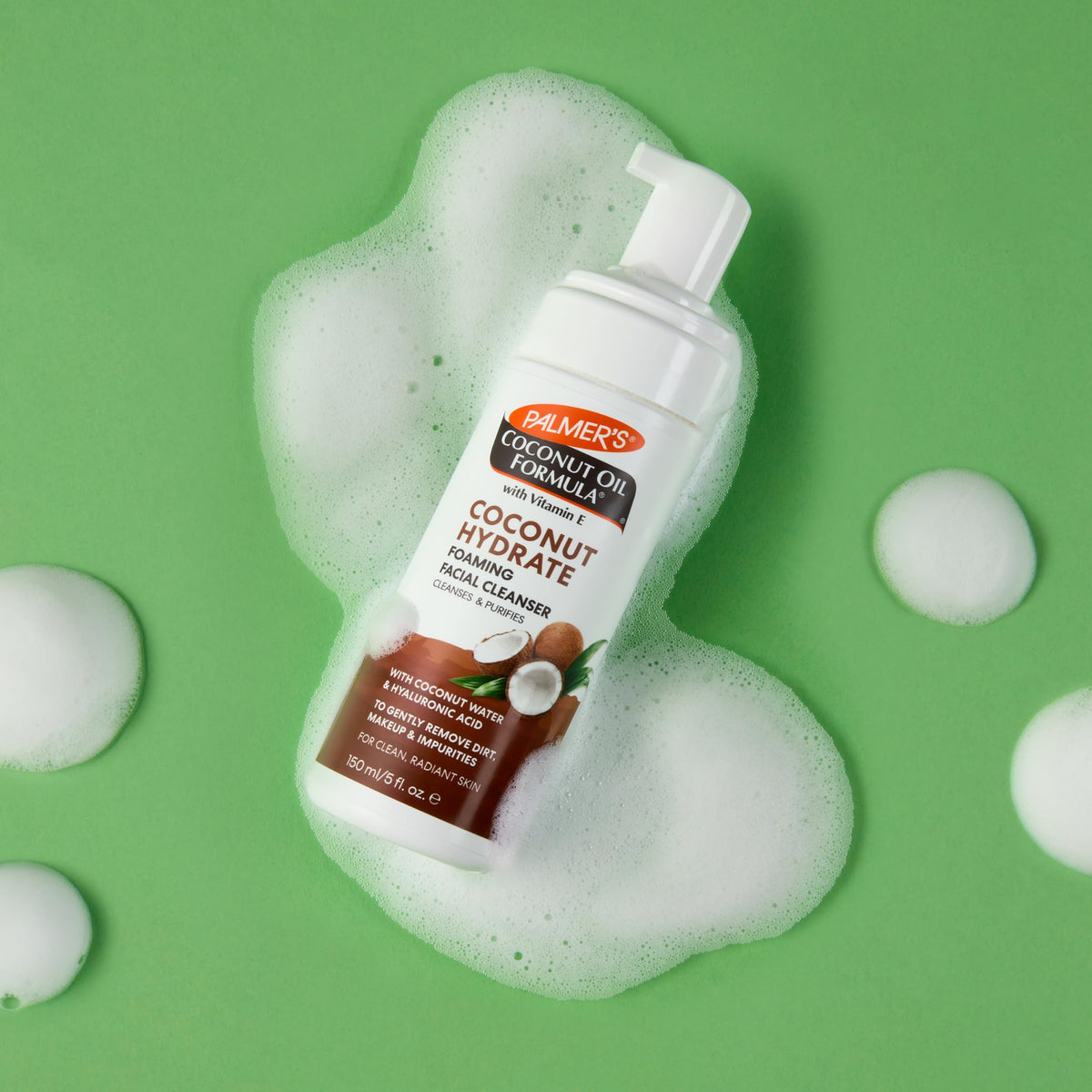 Palmer's cleanser foam texture close-up demonstrating gentle hydration